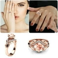 thumbnail image 2 of (2-Pack) Rinsvye Europe and The United Woman Rings States Bow Ring Adjustable Ring Set for Women Copper Plated Big Rings Rose Gold Zircon Ring, 2 of 9