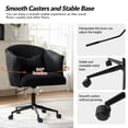 thumbnail image 5 of Adjustable Makeup Vanity Chair Modern Swivel Velvet Desk Task Chair Easy Assembly Black, 5 of 8