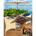 thumbnail image 5 of Fsddascl Spring Floral Outdoor Tablecloth - 52x70 Inch Rectangle Dining Table Cover, Watercolor Pink Yellow Oil Painting Flower Waterproof Outdoor Table Cloth with Umbrella Hole & Zipper for Patio, 5 of 7