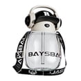 thumbnail image 3 of Botella de bebida para niños, botella de agua potable con correa de 650ml, botella de bebida deportiva de gran capacidad, taza para deporte escolar negro transparente, 3 of 9