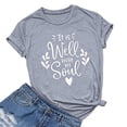 thumbnail image 2 of Gibobby Playera Manga Corta para Mujer Mujeres manga corta O-cuello Casual Tops blusa camiseta(Gris,XL), 2 of 3