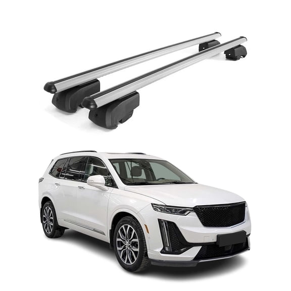 OMAC Gray Lockable Roof Rack Cross Bars Luggage Carrier for Cadillac XT6 2020-2025