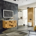 thumbnail image 2 of Eviva Mosaic 36 in. Wall Mounted Oak Bathroom Vanity with White Integrated Solid Surface Countertop, 2 of 3