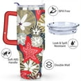 thumbnail image 3 of 40oz Cute Spiral Seashell Stainless Steel Flip Straw Tumbler Spill Proof Travel Cup Double Wall Vacuum Insulated Coffee Mug with Top Handle, 3 of 6