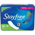 thumbnail image 2 of Stayfree Maxi Pads Super Feminine Pads, No Wings, Jumbo Pack, 48 Ea, 2 Pack, 2 of 6