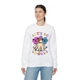thumbnail image 3 of Retro Let's Go Ghouls Women's Crewneck Sweatshirt, 3 of 4