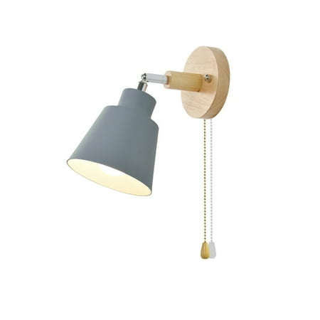 

ABIDE E27 Steering Head Lamp Decorative Nordic Wall Light Rotatable Modern Fashion Bedside Light ABS With Hanging Chain Switch