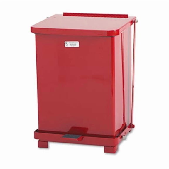 Defenders Biohazard Step Can  Square  Steel  7 gal  Red
