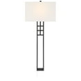 thumbnail image 4 of Possini Euro Design Ventano Modern Wall Lamps Set of 2 Black Plug-In 16" Fixture White Linen Fabric Shades for Bedroom Mirror, 4 of 9