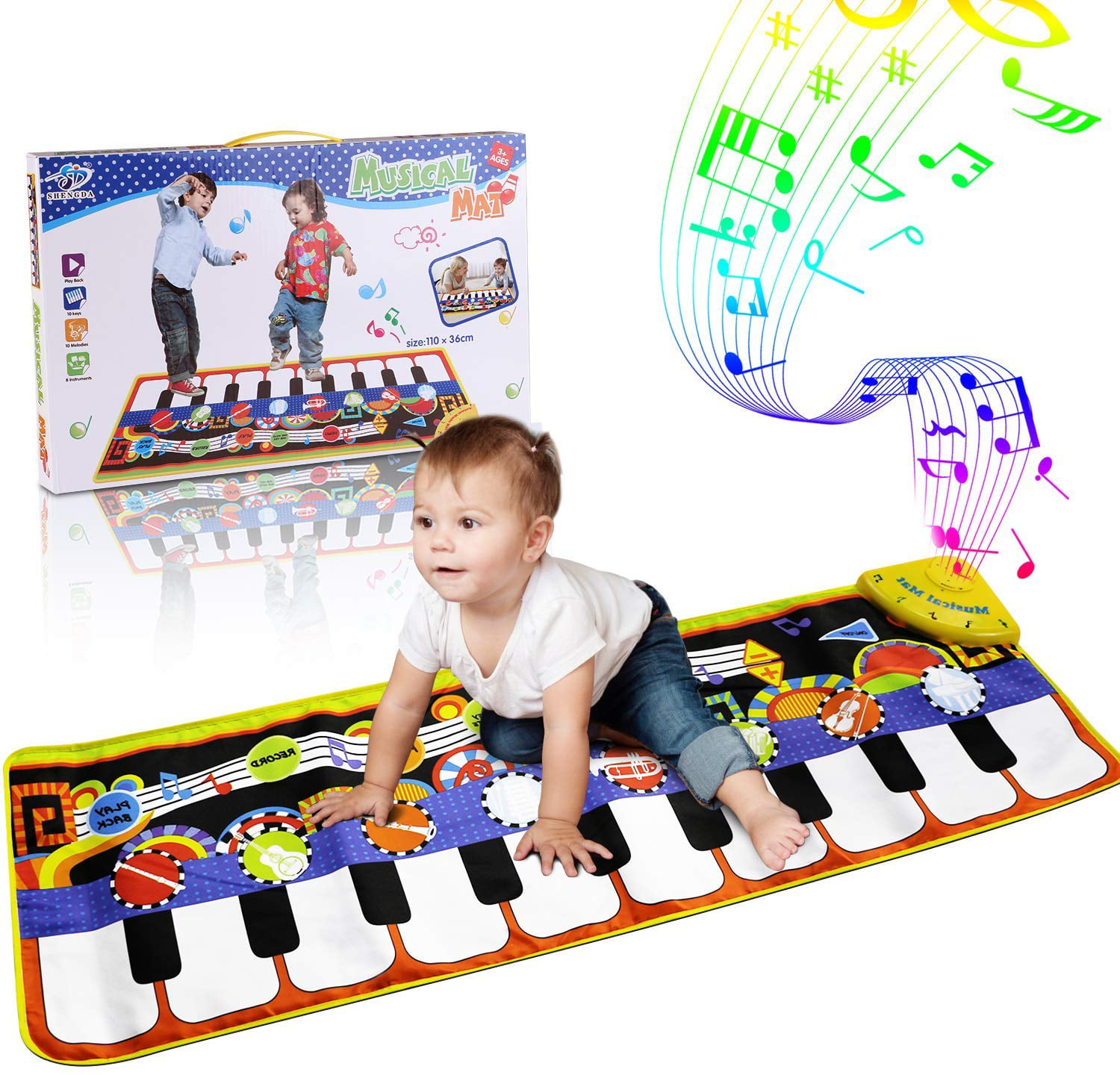 Piano Mat For Kids Xylophone Set Musical Keyboard Toddler Dance Floor Play Mats 
