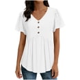 thumbnail image 2 of SYMOID Womens White Lace Sleeve Babydoll Top, Flowy Empire Waist Tunic Blouse to Hide Tummy, Soft Stretch Casual Top for Everyday,Size XL, 2 of 9