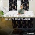 thumbnail image 3 of Vintage Easter Eggs Blackout Curtains for Bedroom, Spring Botanical Leaves Black Thermal Insulated Kitchen Drapes with Grommets, Light Blocking Window Treatment, 2 Panels 52" x 45", 3 of 7