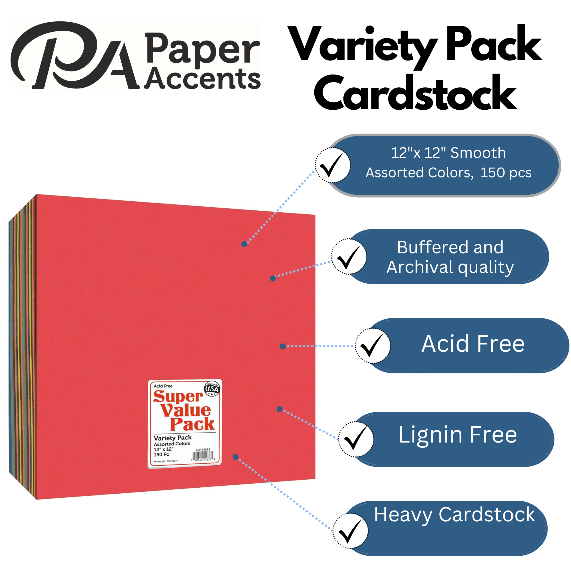 Paper Accents Super Value Variety Pack 12"x 12" 150pc