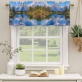 thumbnail image 2 of Blue Mountain Curtain Valances for Windows, Kitchen Valance Window Treatments Panel 2 Pack, Green Forest Modern Art Pastoral Rod Pocket Short Curtains for Bathroom Bedroom 42 x 12 Inch, 2 of 8