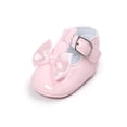 thumbnail image 2 of Newborn Baby Girl Bow Anti-slip Crib Shoes Soft Sole Sneakers Prewalker, 2 of 5