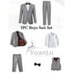 thumbnail image 2 of Traje formal YuanLu para niños, 5 piezas, ajustado, gris, talla 18, 2 of 6