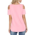 thumbnail image 5 of Kezqiaxn Dressy Tops for Women Summer Strap Off-Shoulder Short Sleeve Crew Neck Loose Shirts Work Business Womens Blouses, 5 of 7