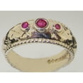 thumbnail image 3 of LBG British Made 925 Sterling Silver Natural Ruby Womens Band Ring - 33 size options, 3 of 7