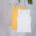 thumbnail image 2 of YunPes 3 Pack Girls Ribbed Tank Tops Crew Neck Sleeveless Shirts Kids Stretch Tight Summer Camisole Undershirts Racerback Tank Tops, 2 of 8