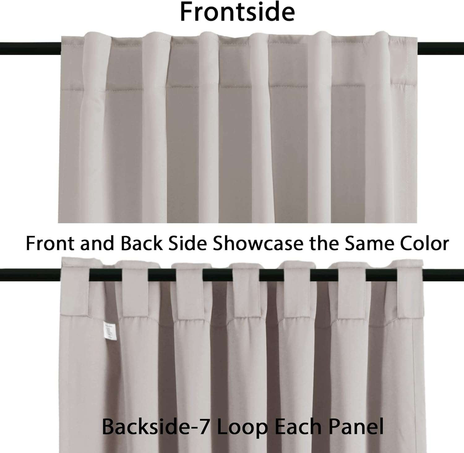 H.VERSAILTEX Blackout Thermal Insulated Window Curtains Bedroom Darkening Black out Drapes for Living Room Back Tab/Rod Pocket Draperies, 2 Panels, 52" x 96", Stone