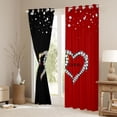 thumbnail image 3 of Homewish Teens Female Men Bling Crystal Love Heart Curtains Pack of 2 (42x84 Each),Black Red Curtains Blackout,Happy Valentine'S Day Bedroom Curtains,Super Cozy Room Decor, 3 of 6
