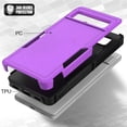 thumbnail image 4 of for Google Pixel 7a Case: Dual Layer Protective Heavy Duty Cell Phone Cover Shockproof Rugged with Screen Protector - Military Protection Bumper Tough - Google Pixel 7a 2023, Purple, 4 of 15