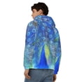 thumbnail image 4 of Wukai Peacock Print Men's Zip-Up Hoodie,Fleece Full-Zip Hoodie for Men, Hooded Sweatshirt-X-Large, 4 of 5