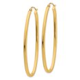 thumbnail image 2 of 14K Yellow Gold 2mm Large Oval Hoop Earrings, 2 of 6
