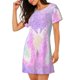 thumbnail image 2 of Disketp Purple Sparkling Butterfly para Camisón Corto de Manga Corta para Mujeres, Camisón Cómodo con Escote Redondo, Bonito y Confortable, 2 of 6