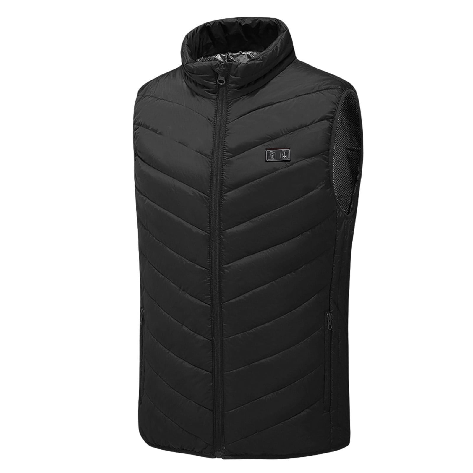 Brnmxoke Womens Plus Vest Lightweight Rechargeable Electric Heated Vests Unisex Sleeveless Warm Outerwear Jackets Black,L