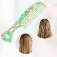 thumbnail image 3 of Unique Bargains 1 Pcs Women Heart Style Handheld Wide Tooth Comb for Curly Thick Straight Hair Green, 3 of 6