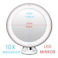 thumbnail image 4 of 10X Large LED Light Makeup Mirror Lamp Magnifier Battery Portable Vanity Glass Mini Miroir Bathroom Cosmetic Bath Suction Cup ,Widely Use, 4 of 4