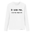thumbnail image 5 of Penkiiy Shirts for Women Long Sleeve,Letter Print T-Shirt for Women O-Neck Plus Size Casual Summer Blouses Basic Tops L White, 5 of 7