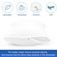 thumbnail image 5 of PiccoCasa 2Pcs Cotton Pillowcases Zippered Queen Pillow Covers, 20"x30", Snow White, 5 of 7