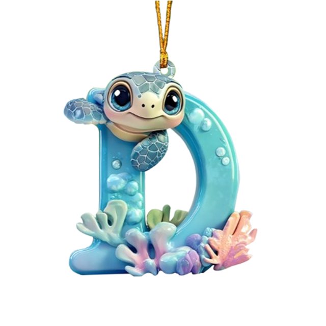 Sea Turtle Ornament Letter Turtle Shaped Cute Ornament Desk Shelf Gift