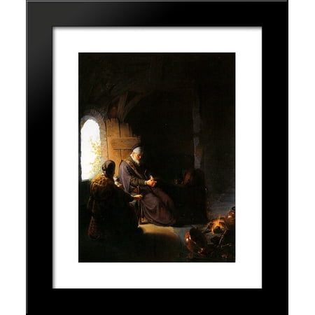 Anna and blind Tobit 20x24 Framed Art Print by Gerrit Dou