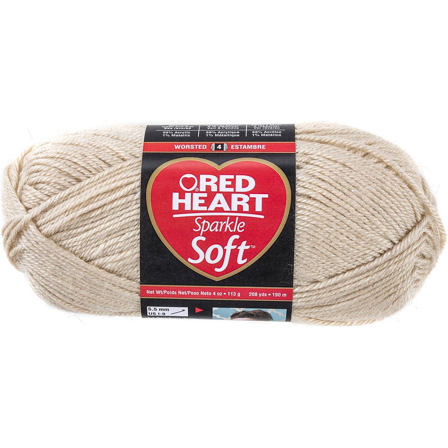 Red Heart Sparkle Soft Yarn, Sand
