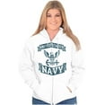 thumbnail image 4 of United States Navy Eagle Anchor Logo Unisex Plus Size Zip Hoodie Brisco Brands 4X, 4 of 5
