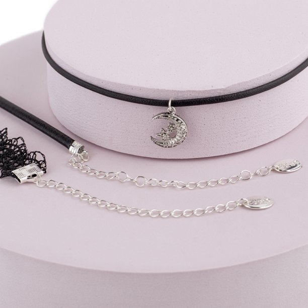 Black Moon Choker Necklaces Set, Jewelry Gift, 3 Pack, 73248 -