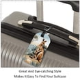 thumbnail image 3 of Square 2Pack PU Leather Kangaroo Cruise Luggage Tag with Privacy Cover and Name ID Tag for Travel Handbags Backpacks Luggage Tags, 3 of 6