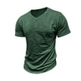 thumbnail image 4 of BUIGTTKLOP Men's T-Shirts Casual Solid V Neck Short Sleeve T Shirt Top Muscle T Shirts Summer Tee Undershirt, 4 of 6