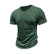 thumbnail image 4 of Blusas y camisas de manga corta con cuello en V para hombre, blusas casuales de moda con cuello en V, color liso, de manga corta, blusas, camisas, blusas para hombre, 4 of 7