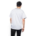 thumbnail image 3 of Men's Hipster Hip Hop Button Down Pin Striped Baseball Jersey Short Sleeve Shirt BJ44 - White - Medium, 3 of 5