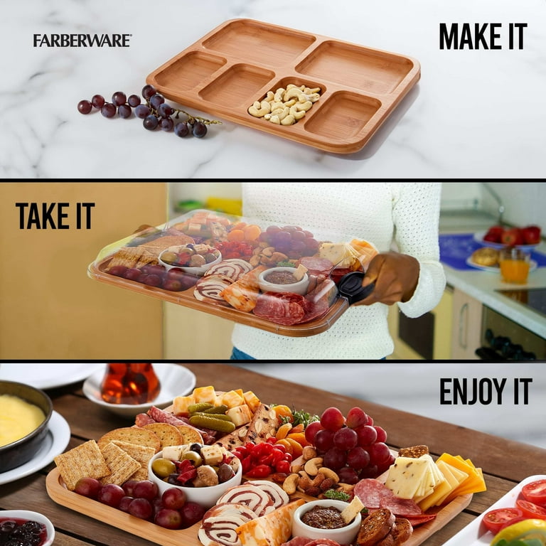 Farberware Build-a-Board Bamboo Charcuterie Board, 6 Compartments photo 7