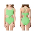 thumbnail image 2 of Serdomi Big Girls Green One Piece Swimsuit - High Waisted Cutout Cross Back Adjustable Straps Bathing Suit Size 14, 2 of 7