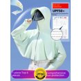 thumbnail image 3 of Ropa de protección solar de seda de hielo para mujer, talla grande, ala con protección UV, para montar a caballo, para mujer, con capucha, fina, transpirable, 3 of 4