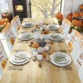 thumbnail image 6 of Fall Chair Covers Set of 6 Thanksgiving Dining Protector Stretch Removable Washable Autumn Pumpkin Sunflower Maple Leaves Slipcovers for Dining Hotel Party Wedding, 6 of 6