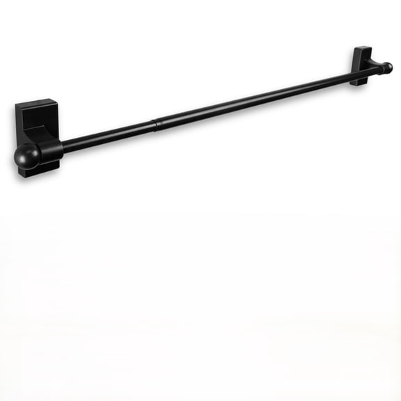 Contemporary Home Living Self Adhesive or Wall Mounted Curtain Rod - 30" - Black