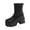 Black, variant on LSLJS Women's High Ankle Boots Chunky Heel Round Toe Ankle Boots, Women's Mid-Calf Boots, Gift for Women