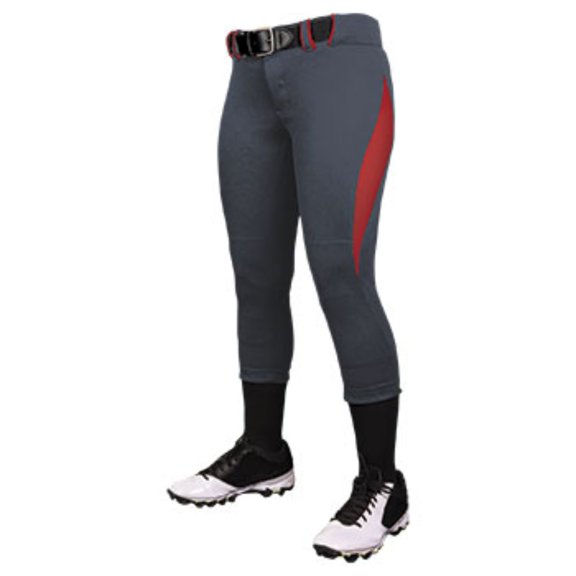 Champro Girls Surge 2 Color Softball Pant GraphiteScarlet LG